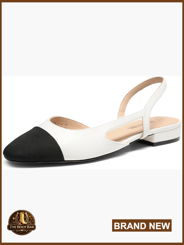 Slingback Flats Square Toe Ballet Dressy Low Heel Business Casual Work Office
